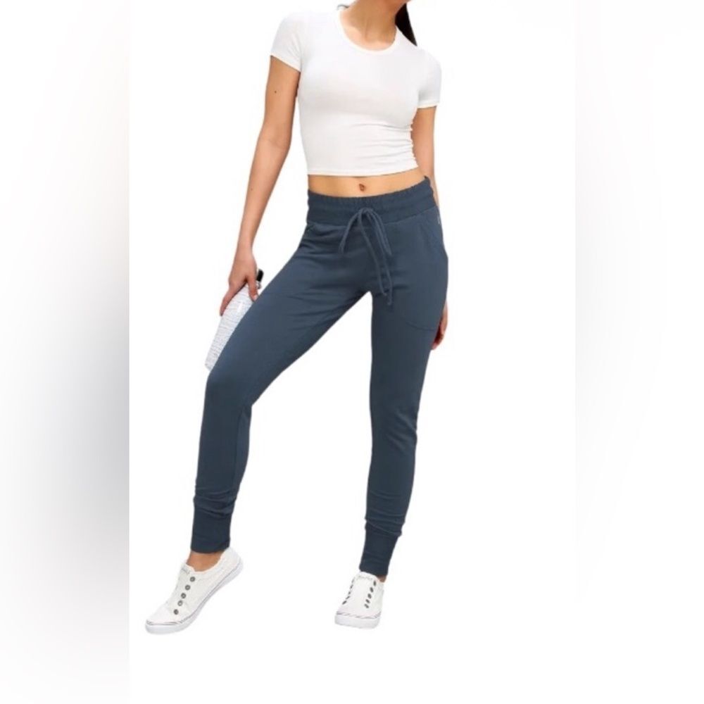 Free People Movement Women’s Sunny Skinny Sweatpants Navy Blue Size Small EUC